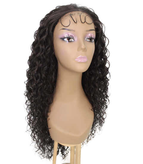 Asia Dark Brown Long Curls Lace Wig