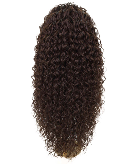 Asia Medium Brown Long Curls Lace Wig