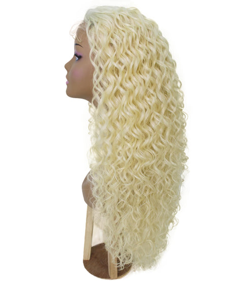 Asia Light Blonde Long Curls Lace Wig
