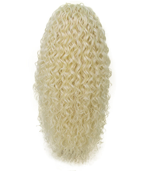 Asia Light Blonde Long Curls Lace Wig