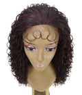 Asia Deep Red and Black Blend Long Curls Lace Wig