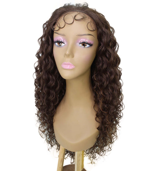 Asia Brown with Caramel Long Curls Lace Wig