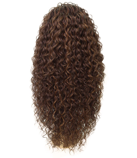 Asia Brown with Caramel Long Curls Lace Wig