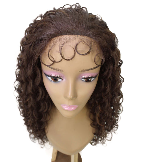 Asia Brown with Caramel Long Curls Lace Wig