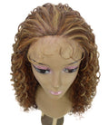Asia Auburn Brown Blend Long Curls Lace Wig