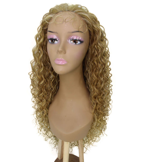Asia Blonde Blend Long Curls Lace Wig