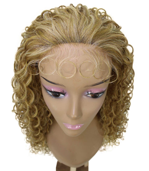 Asia Blonde Blend Long Curls Lace Wig