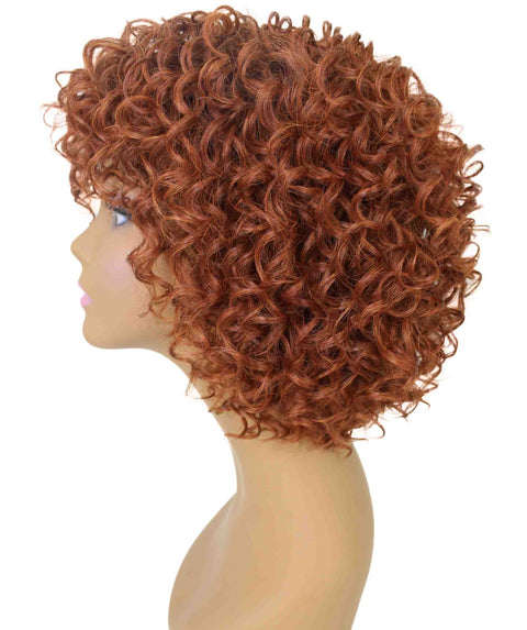 Gabrielle Brown with Copper Red Curly Afro Full Wig