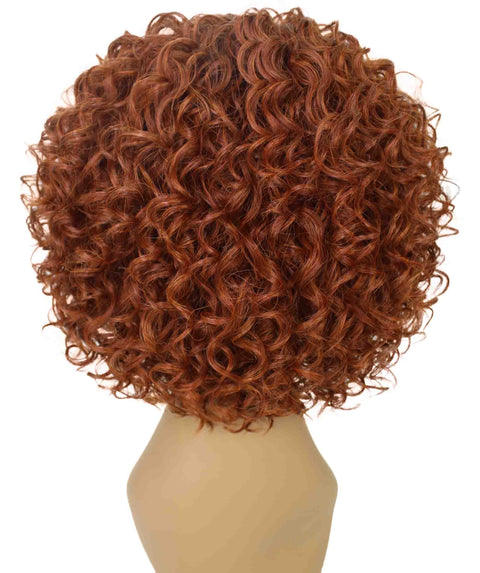 Gabrielle Brown with Copper Red Curly Afro Full Wig