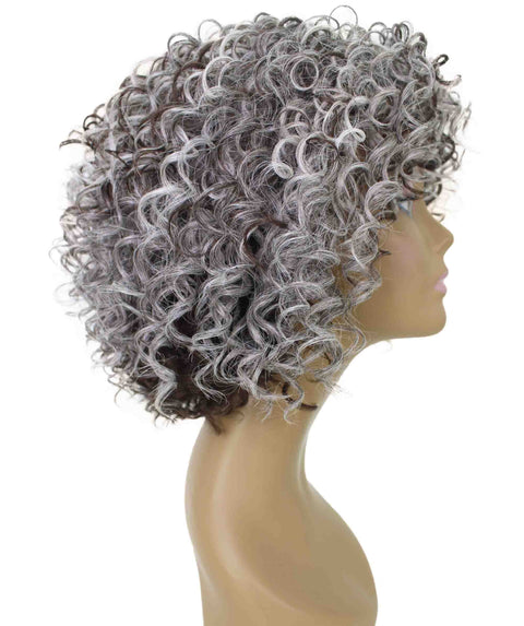 Gabrielle Charcoal Gray Curly Afro Full Wig