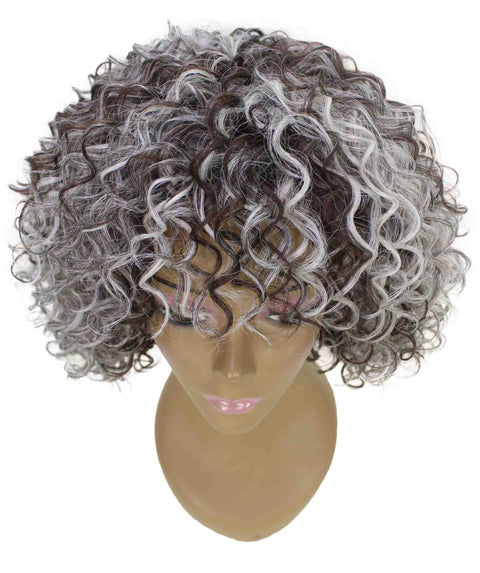 Gabrielle Charcoal Gray Curly Afro Full Wig