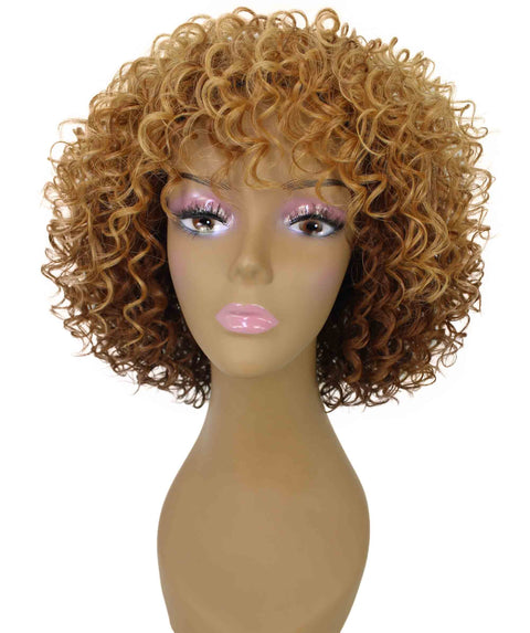 Gabrielle Auburn Brown with Chestnut Blend Curly Afro Full Wig