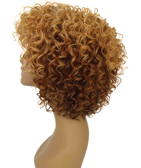 Gabrielle Auburn Brown with Chestnut Blend Curly Afro Full Wig