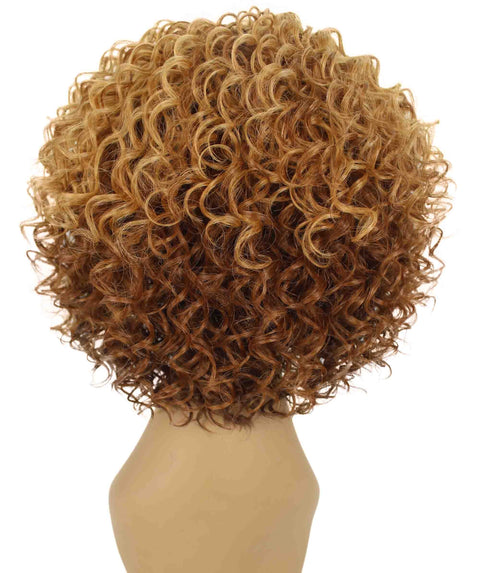 Gabrielle Auburn Brown with Chestnut Blend Curly Afro Full Wig