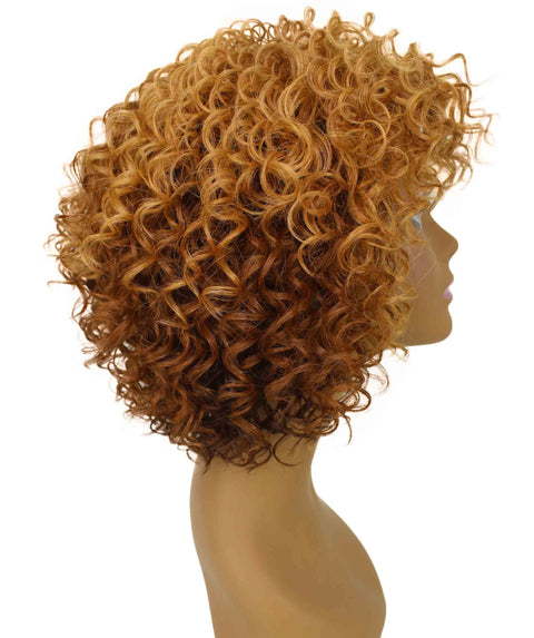 Gabrielle Auburn Brown with Chestnut Blend Curly Afro Full Wig