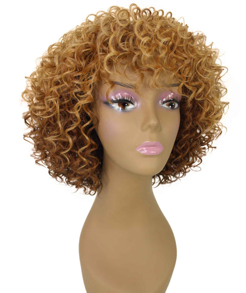 Gabrielle Auburn Brown with Chestnut Blend Curly Afro Full Wig