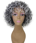 Gabrielle Gray with White Curly Afro Full Wig