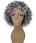 Gabrielle Gray with White Curly Afro Full Wig