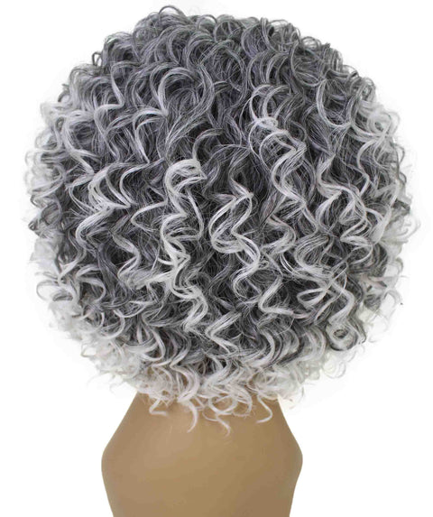Gabrielle Gray with White Curly Afro Full Wig