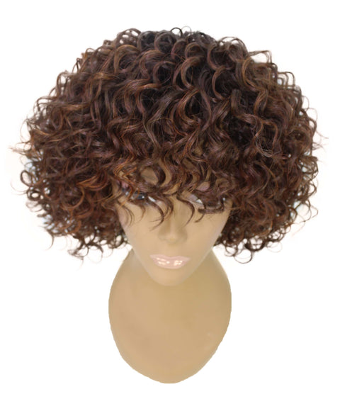 Gabrielle Dark Chestnut Brown Curly Afro Full Wig