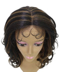 Kiara Black with Golden Middle parted Wavy Lace Wig