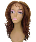 Kiara Copper Auburn Blend Middle parted Wavy Lace Wig