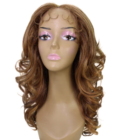 Kiara Light Brown Blend Middle parted Wavy Lace Wig