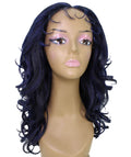Kiara Blue and Black Blend Middle parted Wavy Lace Wig