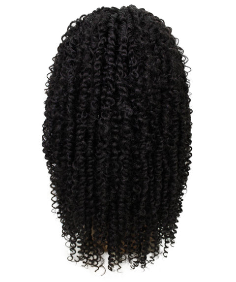 Tierra  Natural Black Twisted Braids Lace Wig