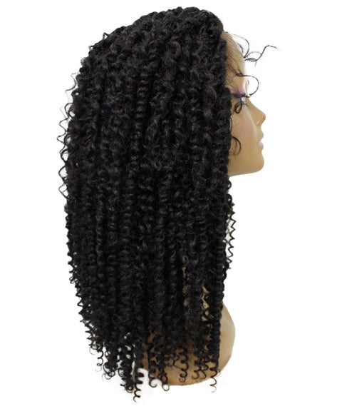 Tierra  Natural Black Twisted Braids Lace Wig