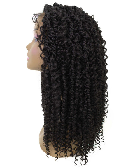 Tierra  Dark Brown Twisted Braids Lace Wig