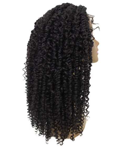 Tierra  Dark Brown Twisted Braids Lace Wig