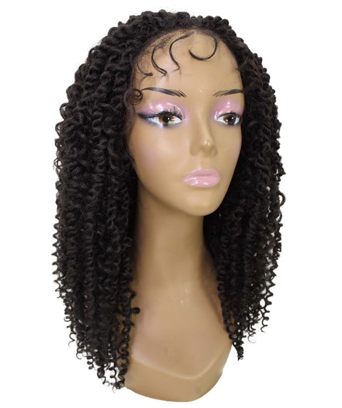 Tierra  Dark Brown Twisted Braids Lace Wig