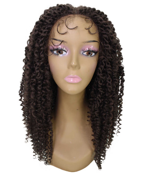 Tierra  Medium Brown Twisted Braids Lace Wig