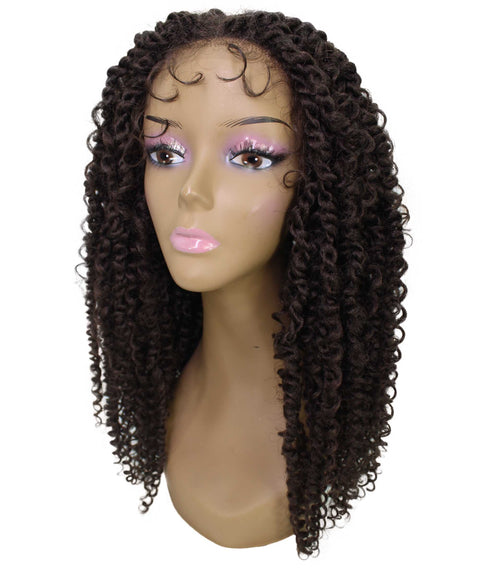 Tierra  Medium Brown Twisted Braids Lace Wig