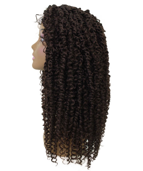 Tierra  Medium Brown Twisted Braids Lace Wig