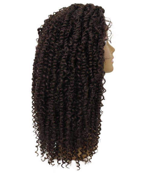 Tierra  Medium Brown Twisted Braids Lace Wig
