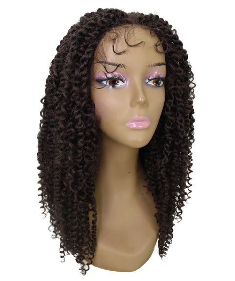Tierra  Medium Brown Twisted Braids Lace Wig