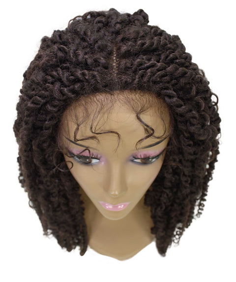 Tierra  Medium Brown Twisted Braids Lace Wig