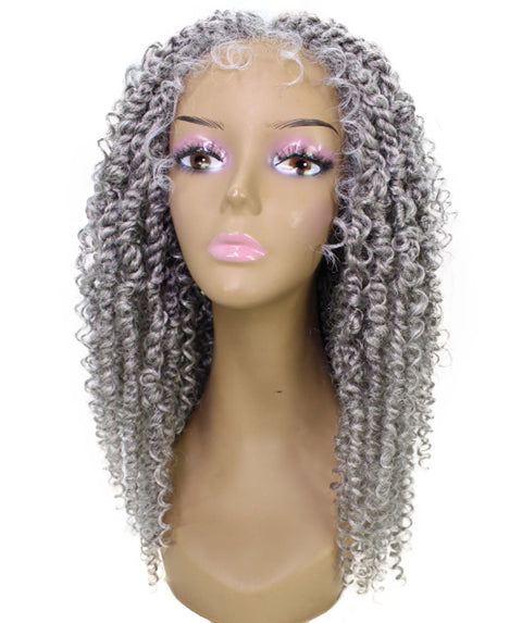 Tierra Grey Twisted Braids Lace Wig