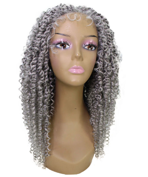 Tierra Grey Twisted Braids Lace Wig