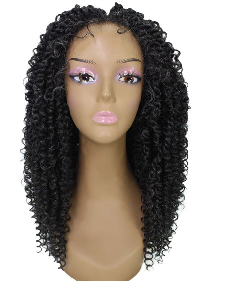 Tierra  Salt and Pepper Grey Twisted Braids Lace Wig