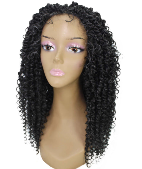 Tierra  Salt and Pepper Grey Twisted Braids Lace Wig