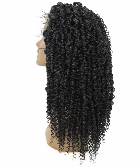 Tierra  Salt and Pepper Grey Twisted Braids Lace Wig