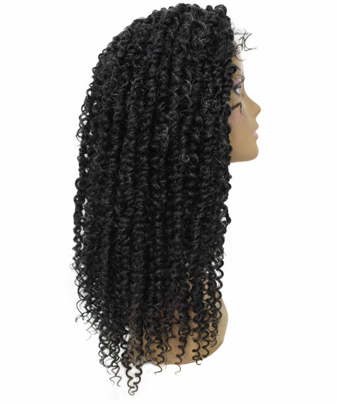 Tierra  Salt and Pepper Grey Twisted Braids Lace Wig