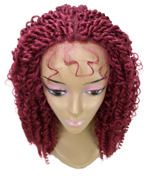 Tierra Burgundy Twisted Braids Lace Wig