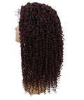 Tierra Deep Red and Black Blend Twisted Braids Lace Wig