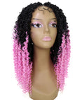 Tierra Dark Pink Ombre Braids Lace Wig