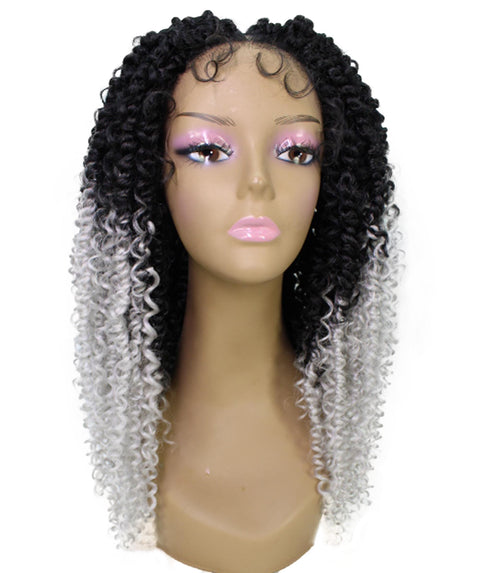 Tierra  Grey Ombre Braids Lace Wig