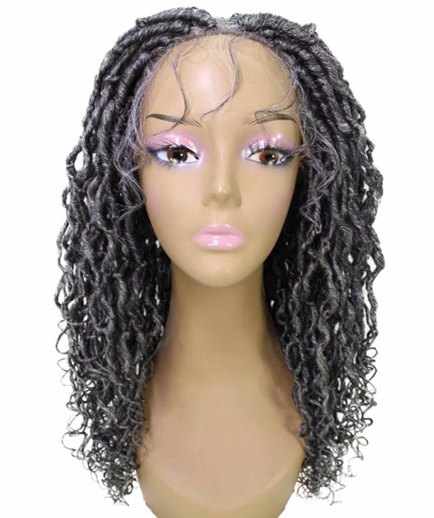 Diamond Charcoal Grey Locs Lace Wig